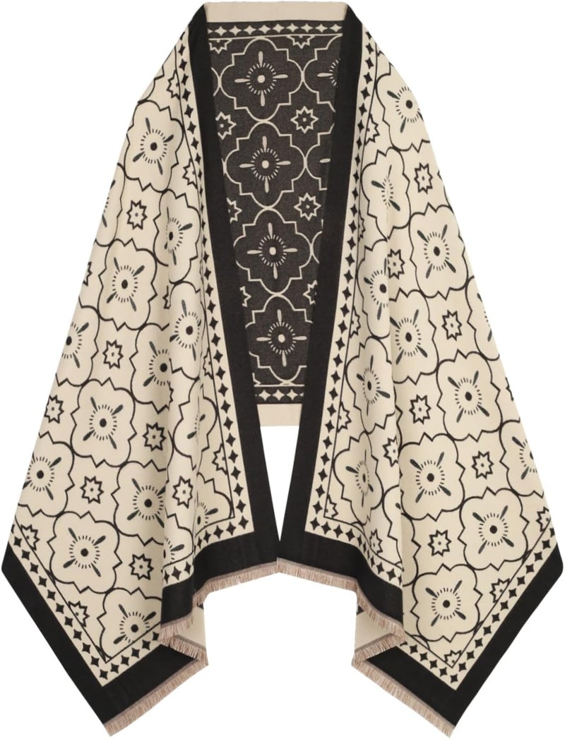 EXTREE Scarfs for Women Pashmina Silky Shawl Wrap for Evening Dressing Blanket Open Front Poncho Cape - Image 1